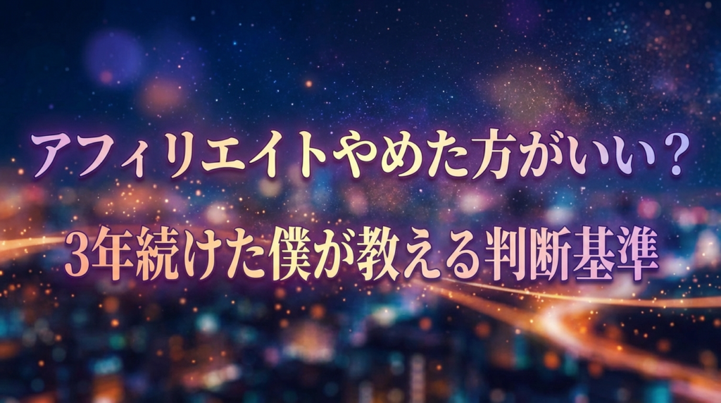 アフィリエイトやめた方がいい？3年続けた僕が教える判断基準