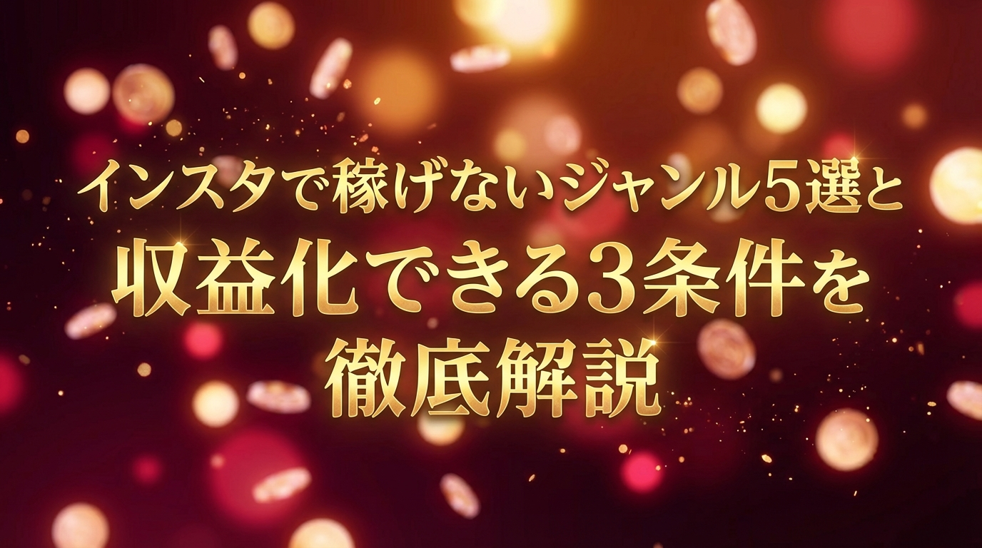 インスタで稼げないジャンル5選と収益化できる3条件を徹底解説