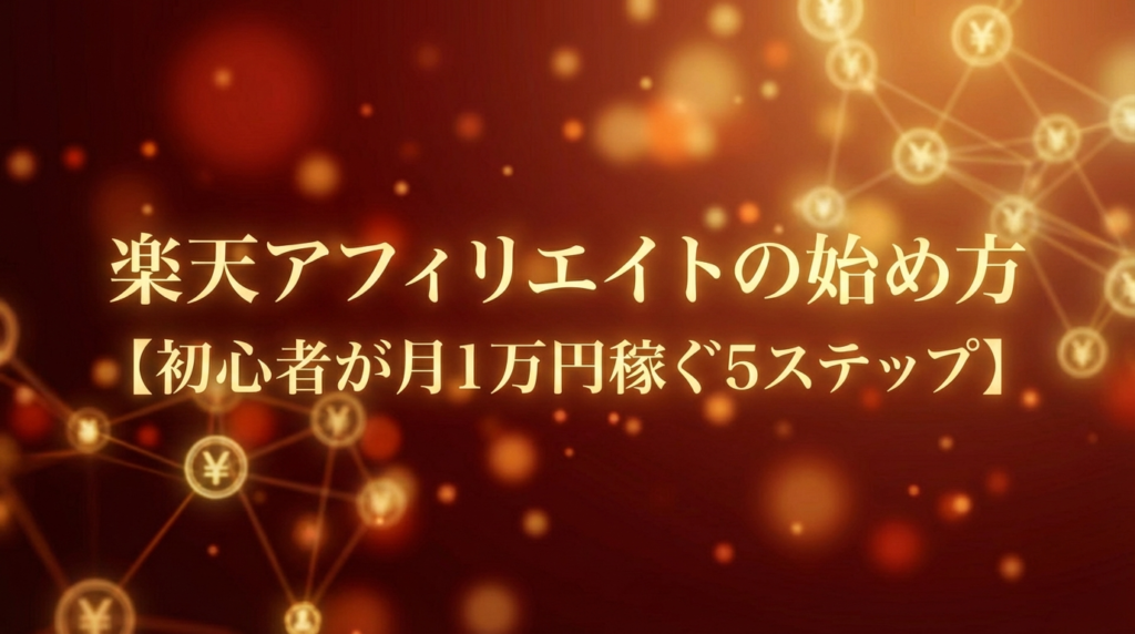 楽天アフィリエイトの始め方【初心者が月1万円稼ぐ5ステップ】