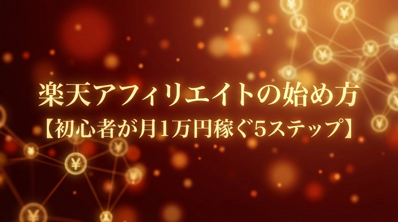 楽天アフィリエイトの始め方【初心者が月1万円稼ぐ5ステップ】