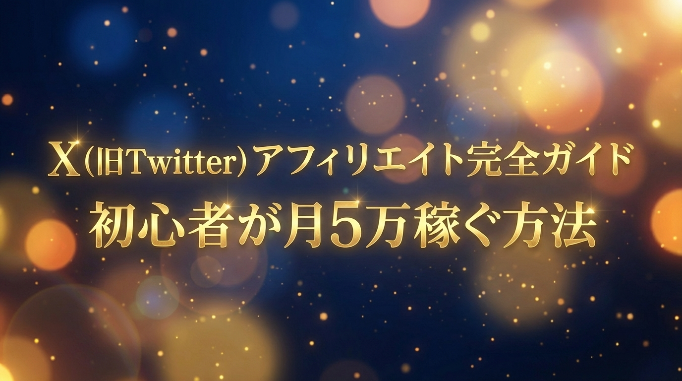 X(旧Twitter)アフィリエイト完全ガイド|初心者が月5万稼ぐ方法