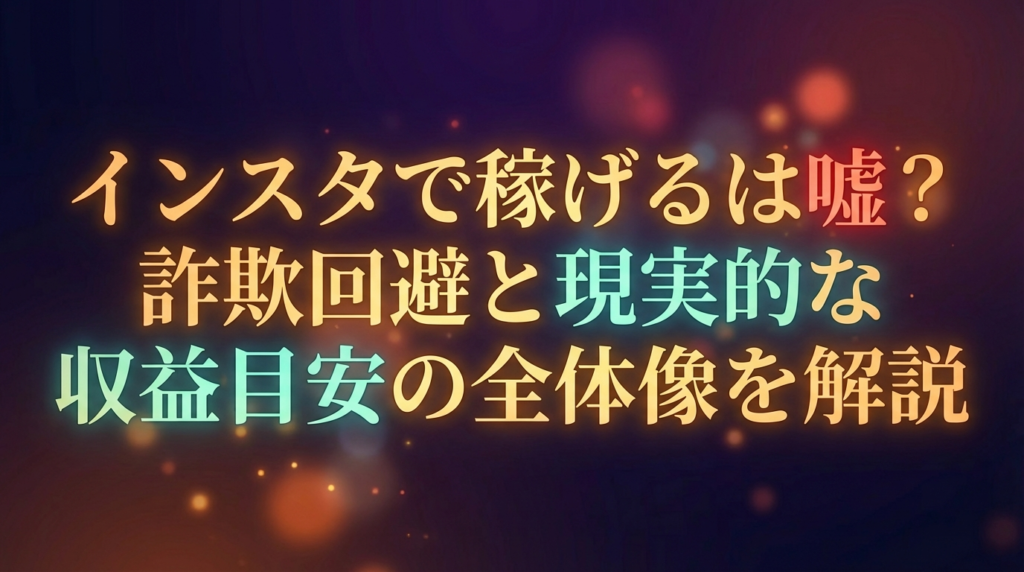 インスタで稼げるは嘘？詐欺回避と現実的な収益目安の全体像を解説
