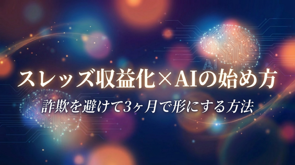 スレッズ収益化×AIの始め方｜詐欺を避けて3ヶ月で形にする方法