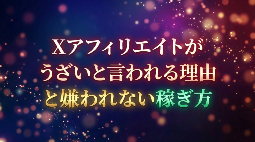 Xアフィリエイトがうざいと言われる理由と嫌われない稼ぎ方