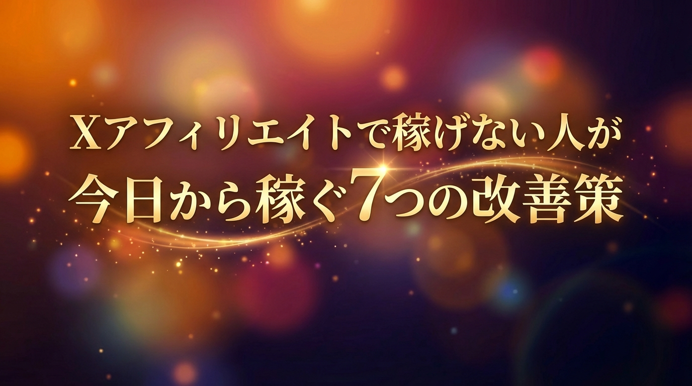 Xアフィリエイトで稀げない人が今日から稼ぐ7つの改善策