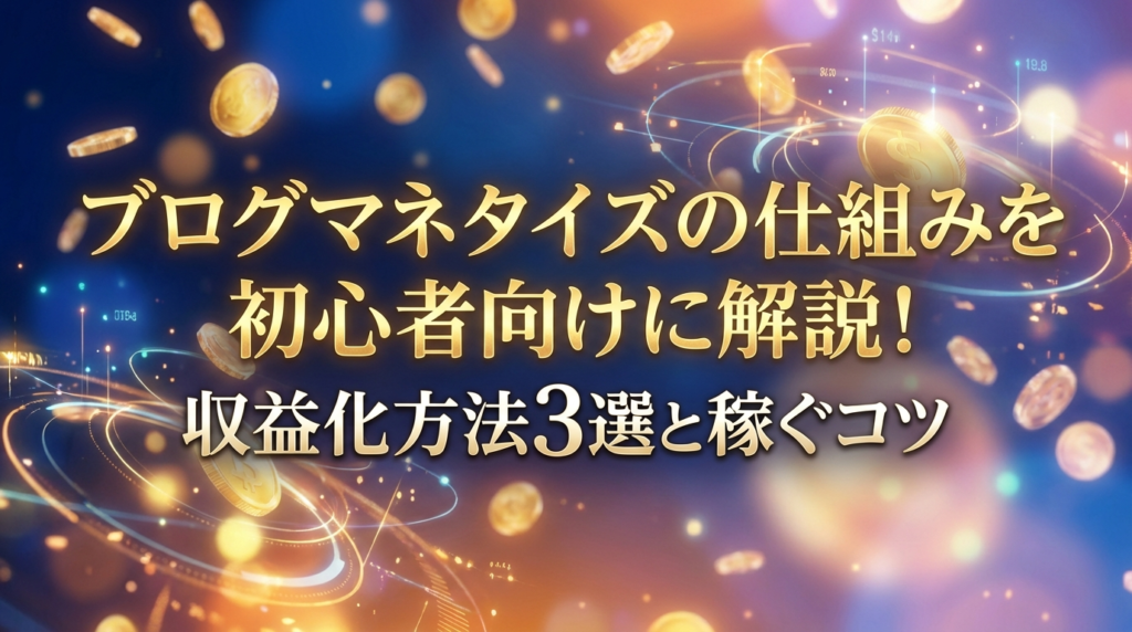 ブログマネタイズの仕組みを初心者向けに解説！収益化方法3選と稼ぐコツ