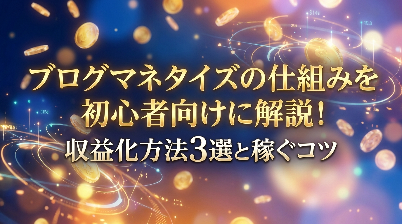 ブログマネタイズの仕組みを初心者向けに解説！収益化方法3選と稼ぐコツ