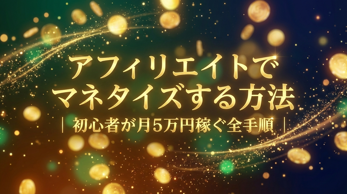 アフィリエイトでマネタイズする方法｜初心者が月5万円稼ぐ全手順