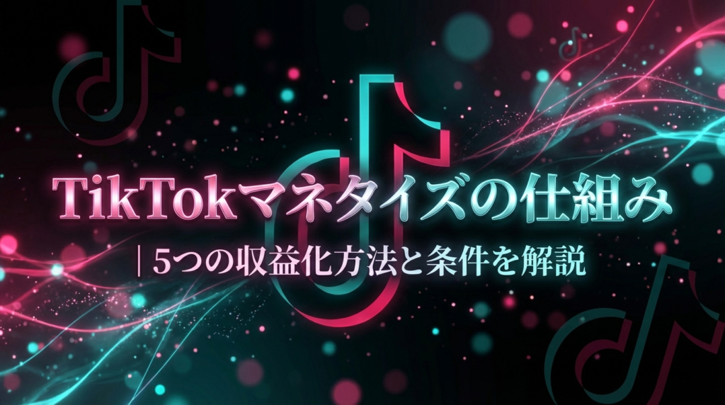 TikTokマネタイズの仕組み｜5つの収益化方法と条件を解説