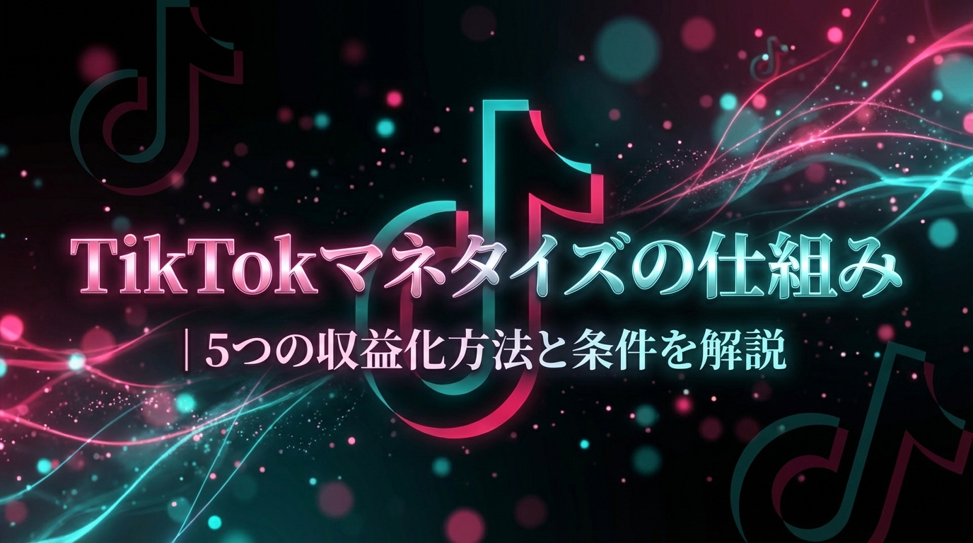 TikTokマネタイズの仕組み｜5つの収益化方法と条件を解説
