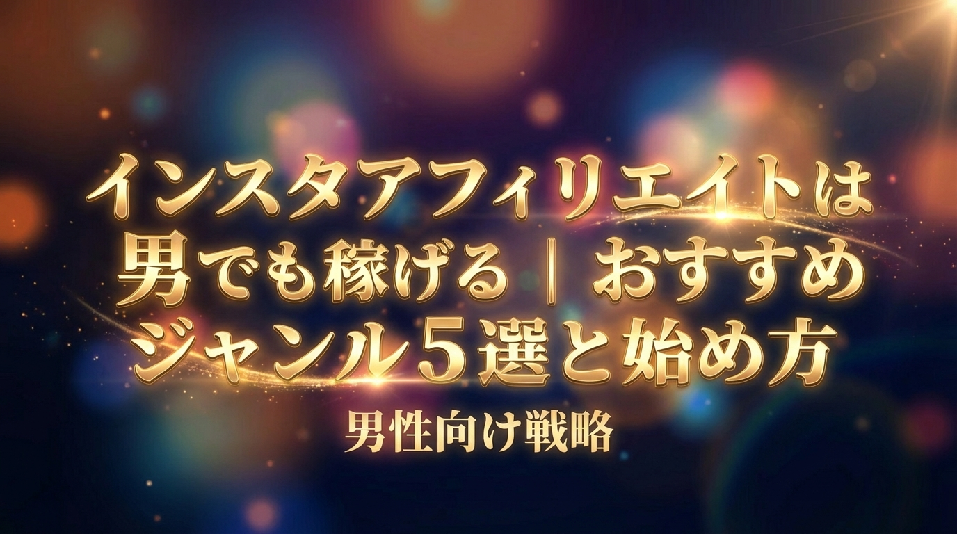 インスタアフィリエイトは男でも稼げる｜おすすめジャンル5選と始め方