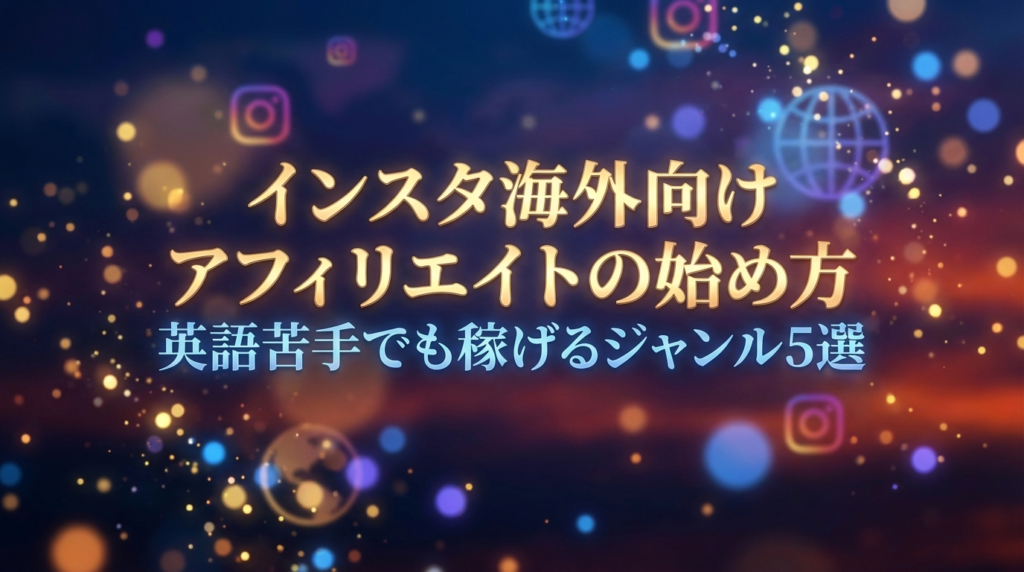 インスタ海外向けアフィリエイトの始め方｜英語苦手でも稼げるジャンル5選