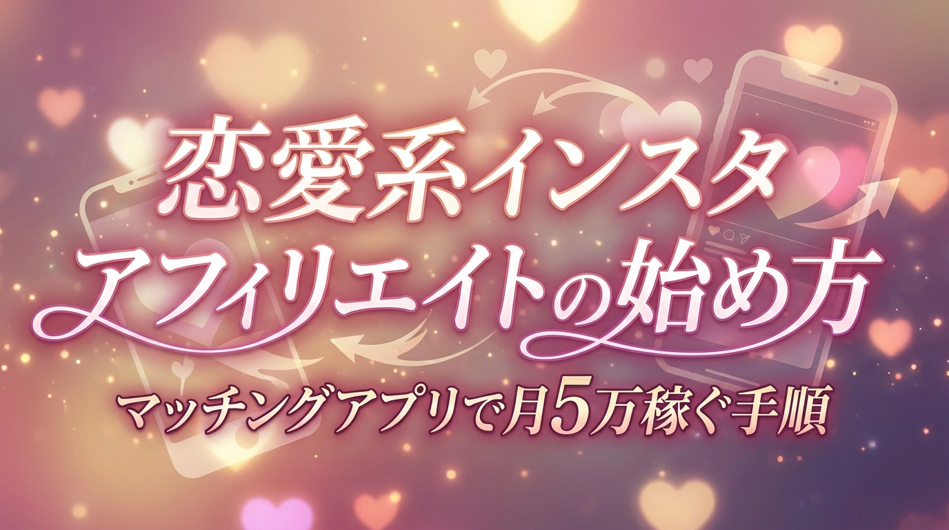 恋愛系インスタアフィリエイトの始め方｜マッチングアプリで月5万稼ぐ手順