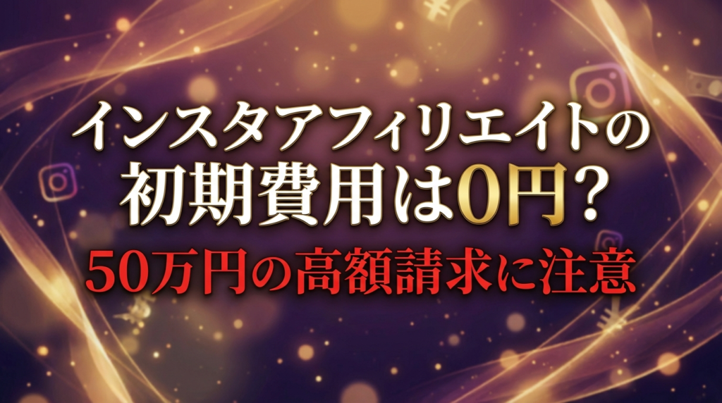インスタアフィリエイトの初期費用は0円？50万円の高額請求に注意