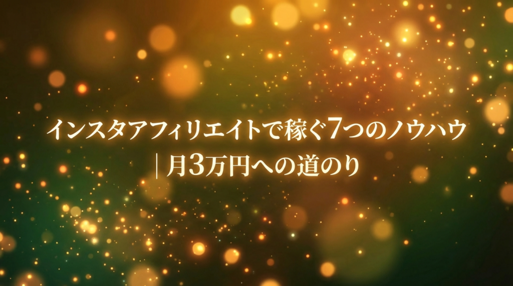 インスタアフィリエイトで稼ぐ7つのノウハウ｜月3万円への道のり
