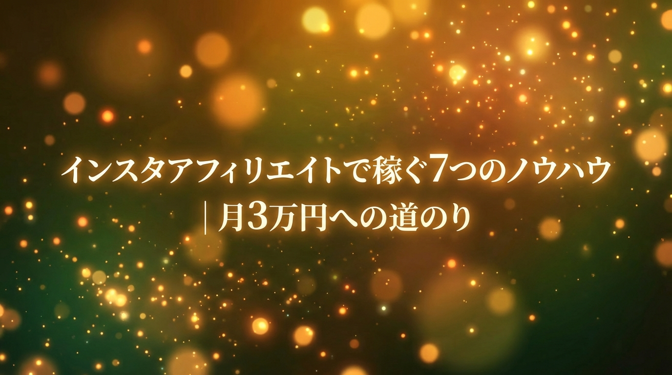 インスタアフィリエイトで稼ぐ7つのノウハウ|月3万円への道のり