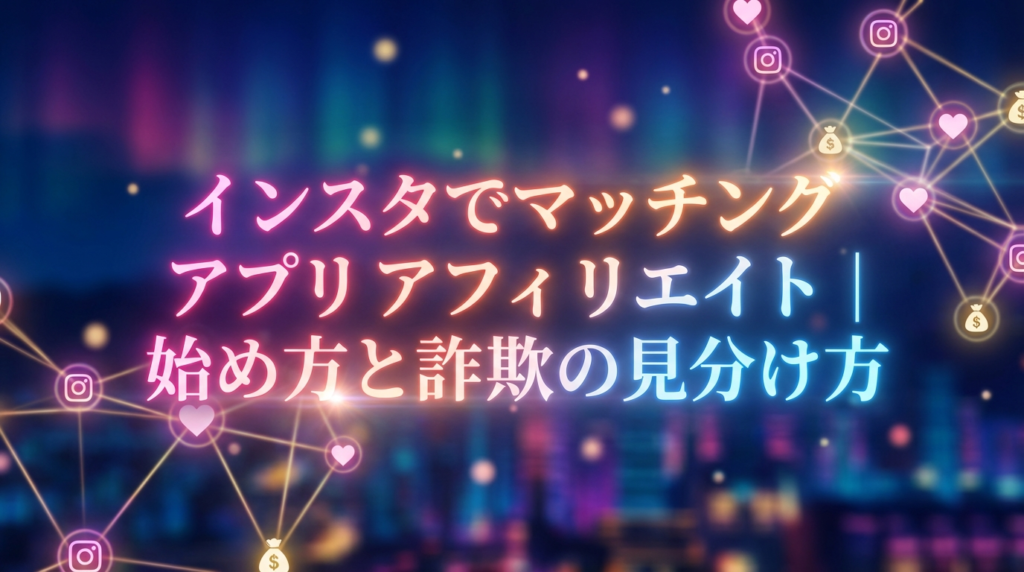 インスタでマッチングアプリアフィリエイト｜始め方と詐欺の見分け方