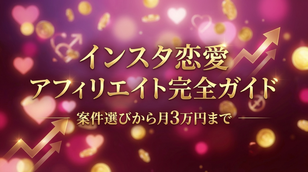 インスタ恋愛アフィリエイト完全ガイド｜案件選びから月3万円まで