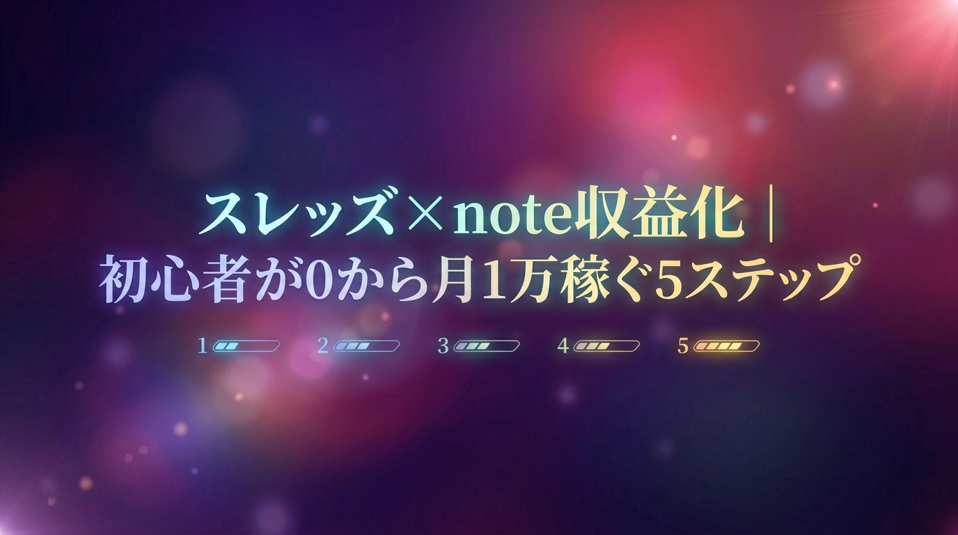 スレッズ×note収益化|初心者が0から月1万稼ぐ5ステップ