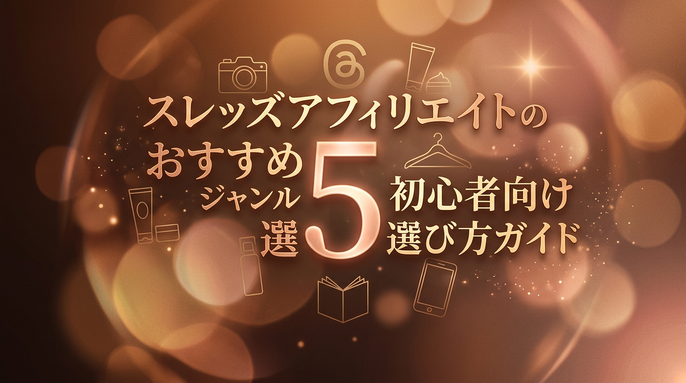 スレッズアフィリエイトのおすすめジャンル5選|初心者向け選び方ガイド