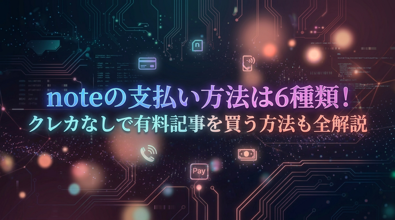 noteの支払い方法は6種類！クレカなしで有料記事を買う方法も全解説