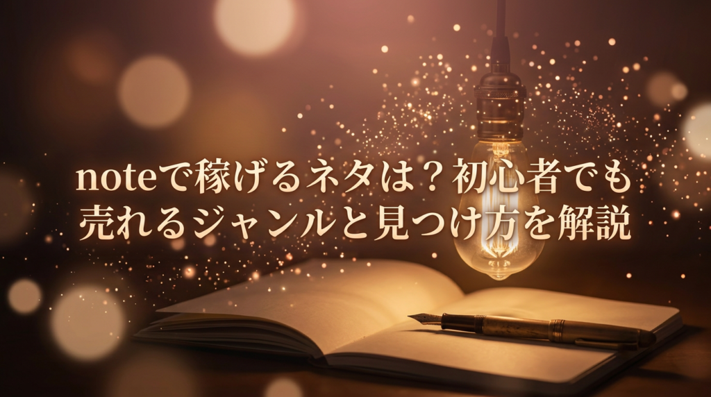 noteで稼げるネタは？初心者でも売れるジャンルと見つけ方を解説