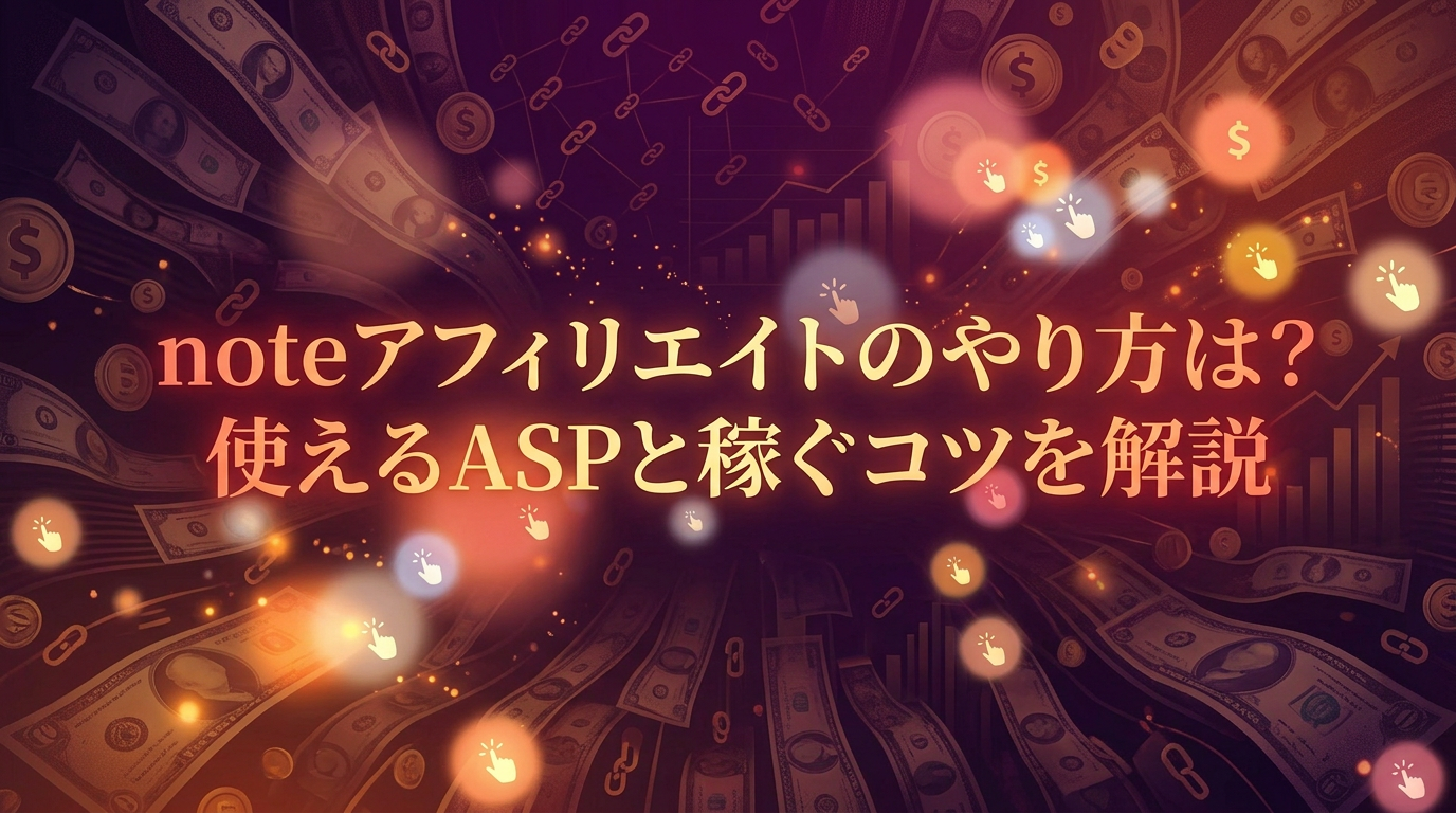 noteアフィリエイトのやり方は？使えるASPと稼ぐコツを解説